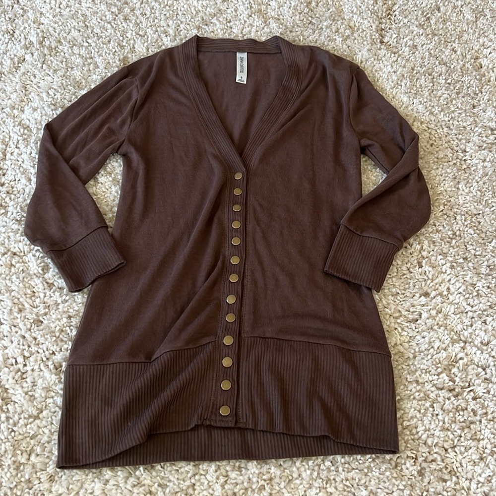 NWOT Brown Snap Cardigan